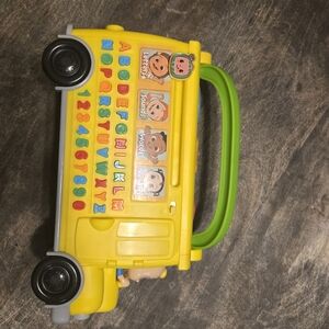 Yellow Kids Toy Bus with Alphabet and Numbers